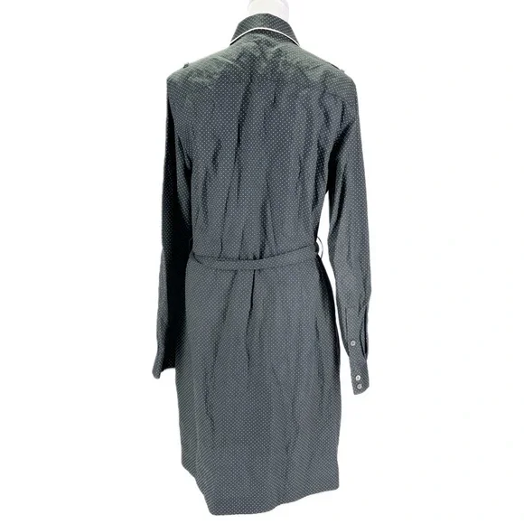 🛍️Brooks Brothers Polka Dot Button Down Shirt Dress Tie Waist Long Sleeve - Picture 6 of 9